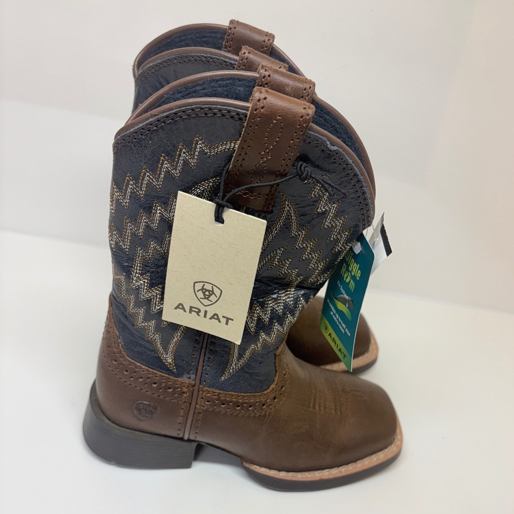 Ariat Kids Boys 8M Tycoon Brazen Brown Arizona Sky Leather Cowboy Boots
